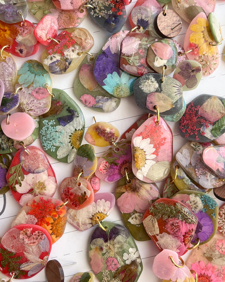 Handmade Earrings - Pressed Flower Earrings