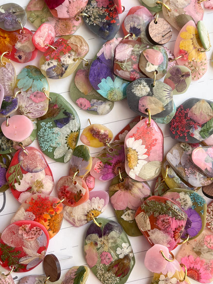 Handmade Earrings - Pressed Flower Earrings