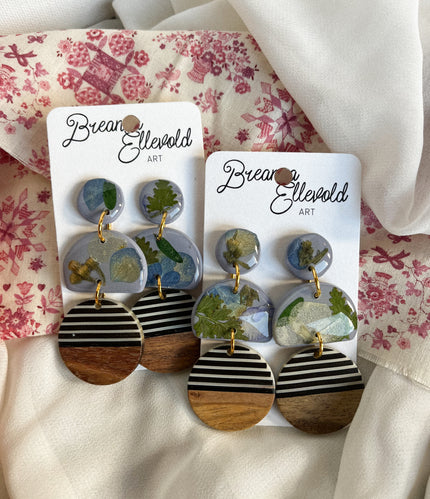 Pale Blue Violet Base w/ Pressed Flowers