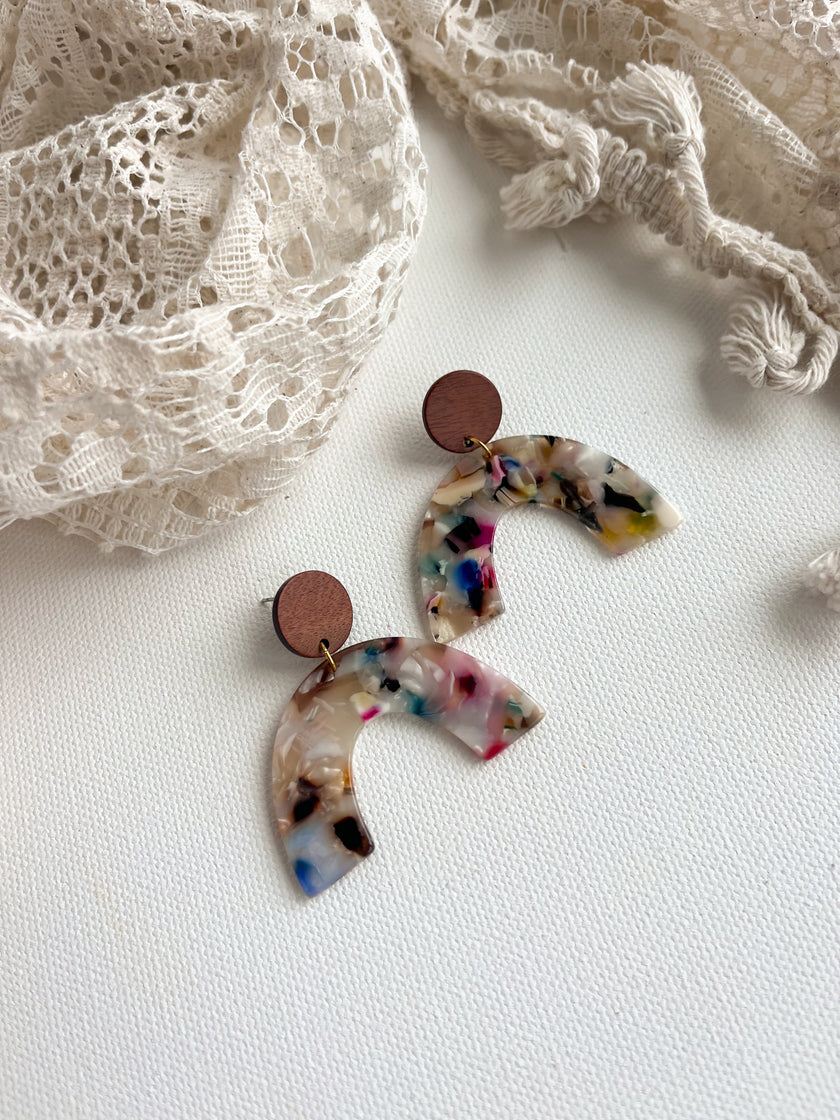 Rainbow Dangle Arch  Earrings