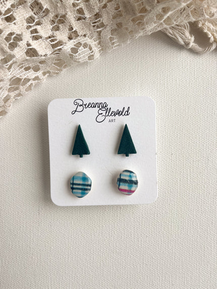 Checkered Christmas Stud Pack