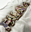 Wood FALALA Sign w/ Pressed Flowers