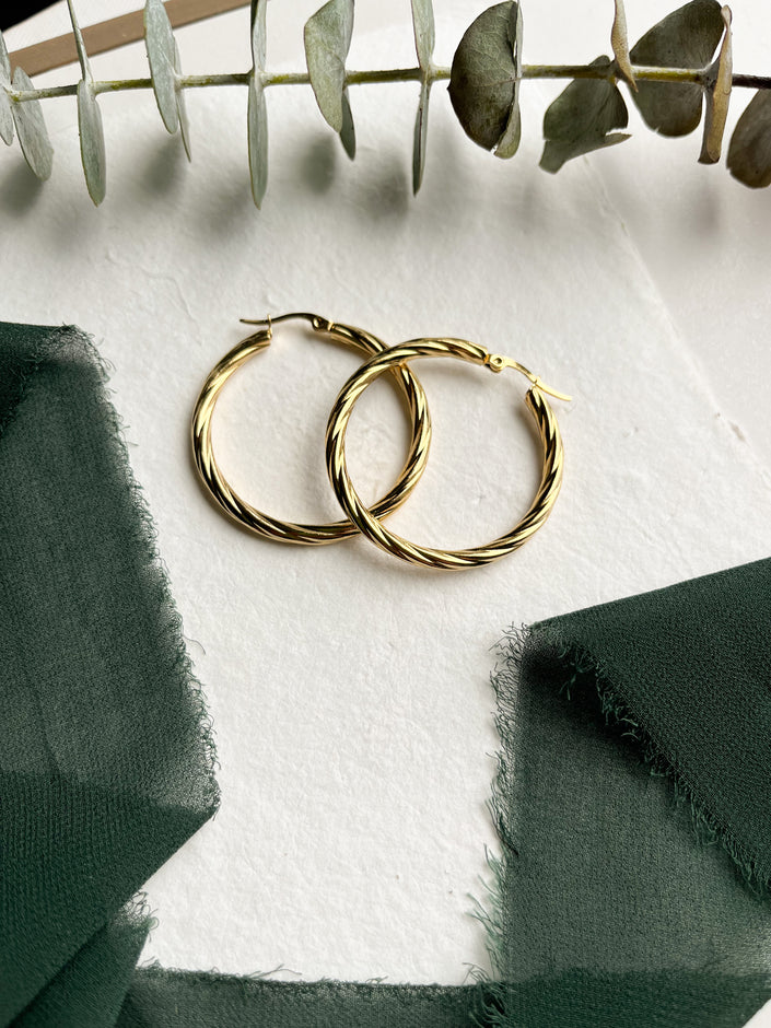 Subtle Twist Hoops