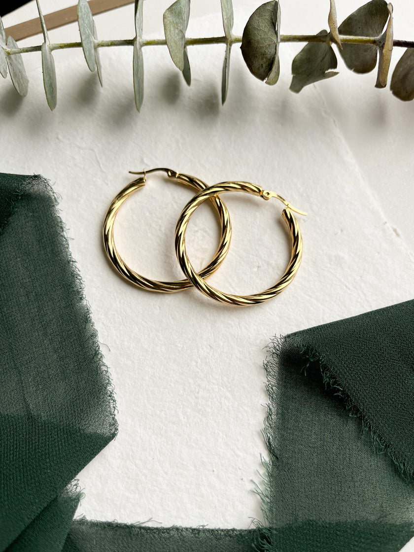 Subtle Twist Hoops