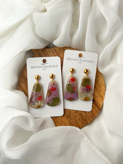 Translucent Dangles w/ Pressed Flowers