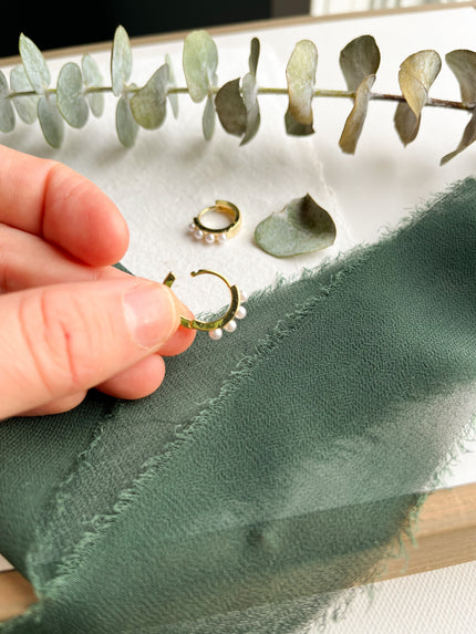 18K Gold Plated Pearl Inlay Hoop Earrings