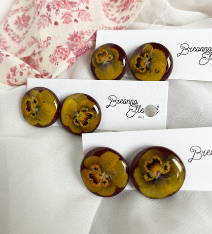 Brick Red Base w/ Pressed Pansy