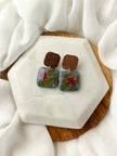 Denim Blue Dangles w/ Pressed Flowers