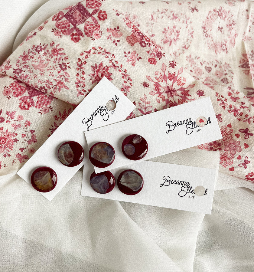 Cranberry Base w/ Pressed Flowers