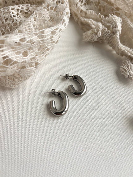 CHUNKY Silver Hoops