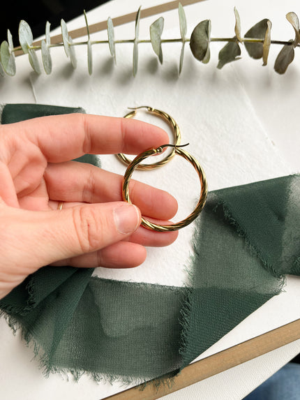 Subtle Twist Hoops