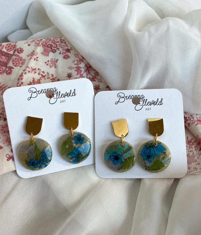 Translucent Base w/ Pressed Blue Flowers