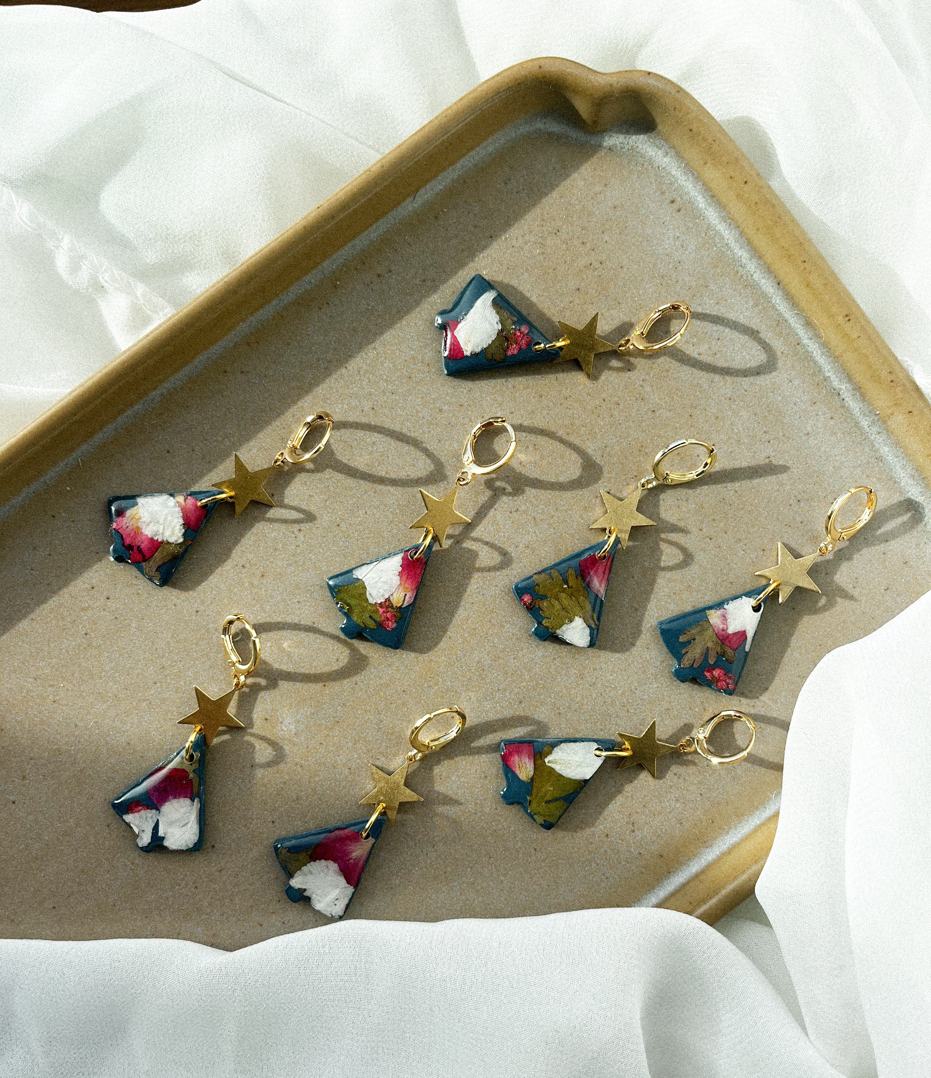 Christmas Tree w/ Pressed Flowers