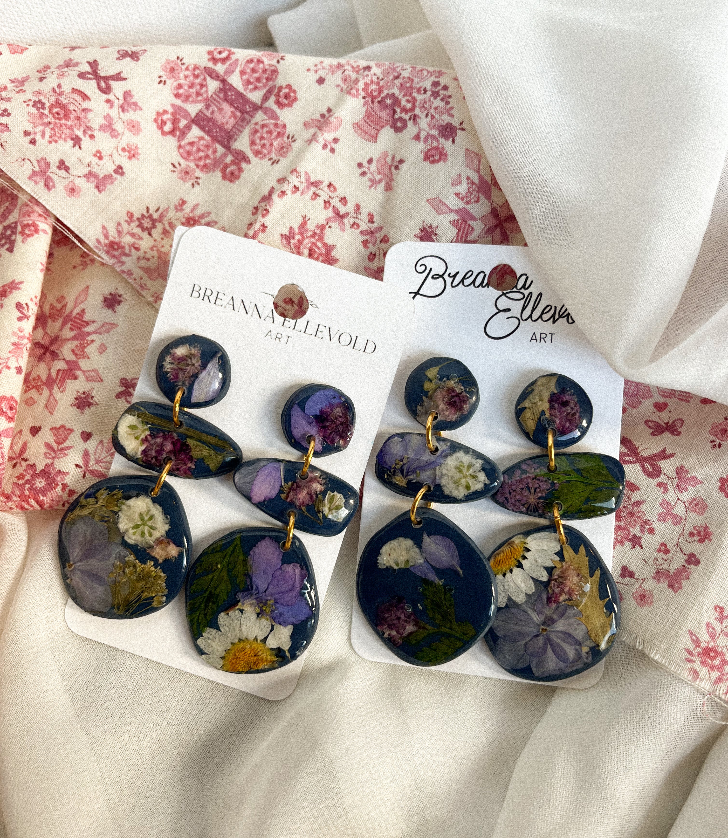 Navy Base w/ Pressed Flowers