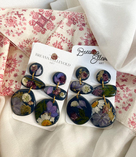 Navy Base w/ Pressed Flowers