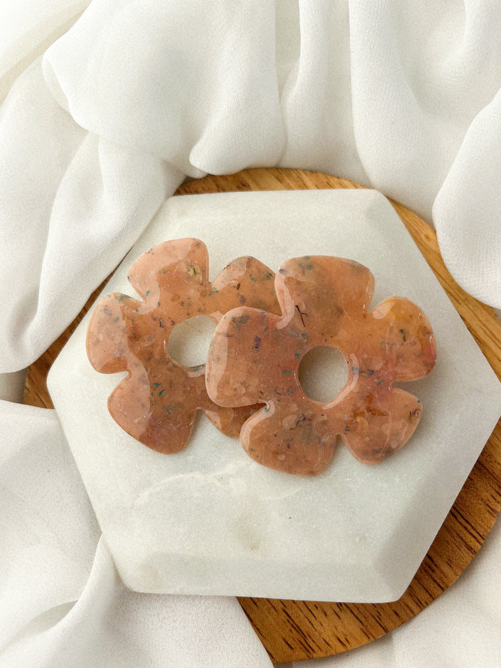 Translucent Flower Studs w/ Pressed Flower Scraps