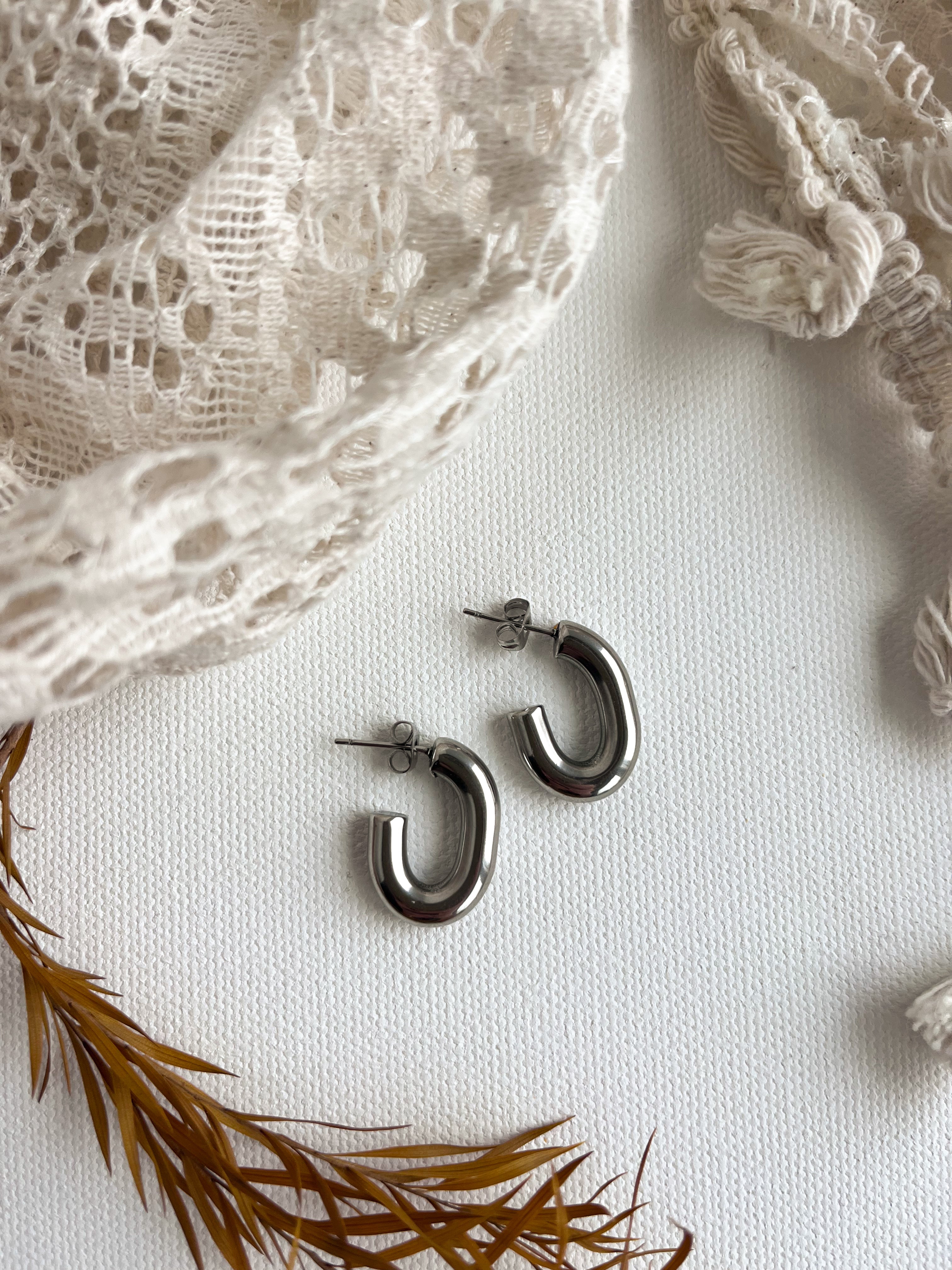 CHUNKY Silver Hoops