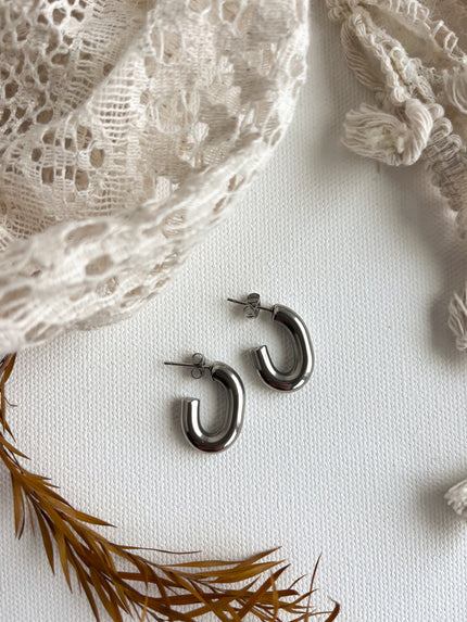 CHUNKY Silver Hoops