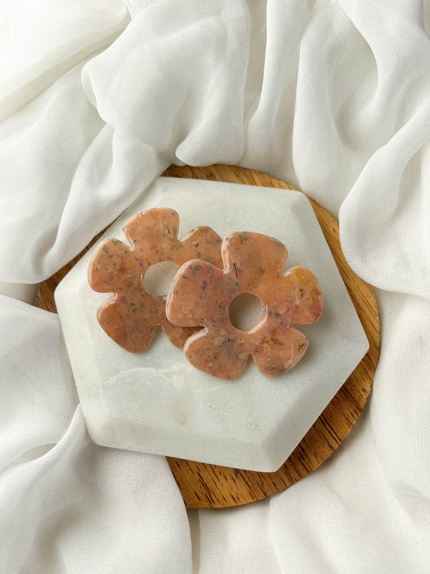 Translucent Flower Studs w/ Pressed Flower Scraps