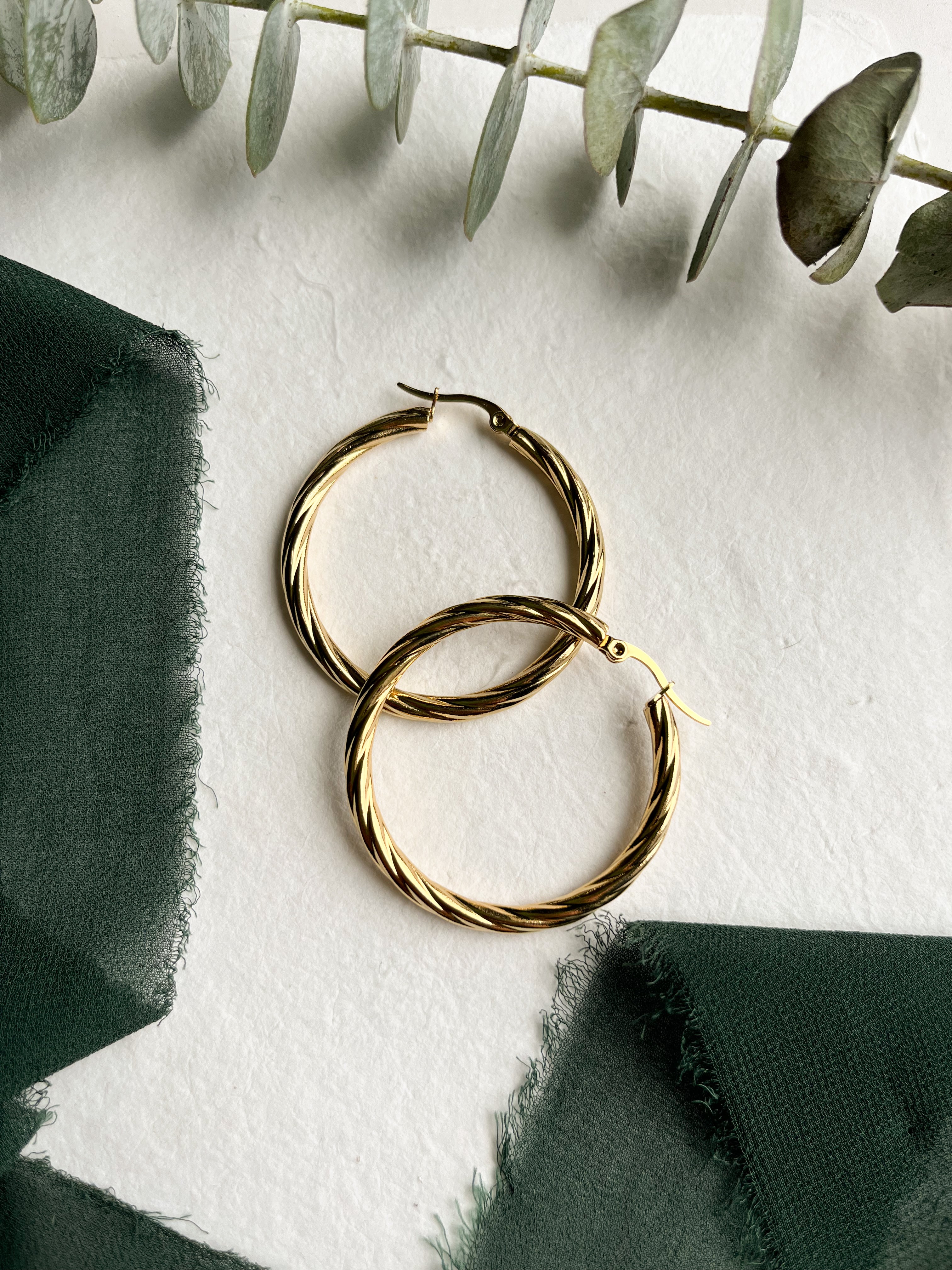 Subtle Twist Hoops