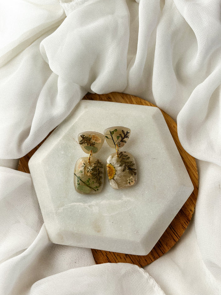 Translucent Dangles w/ Pressed Flowers