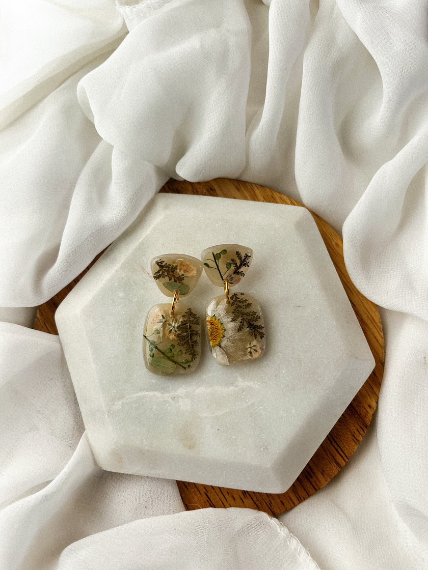 Translucent Dangles w/ Pressed Flowers