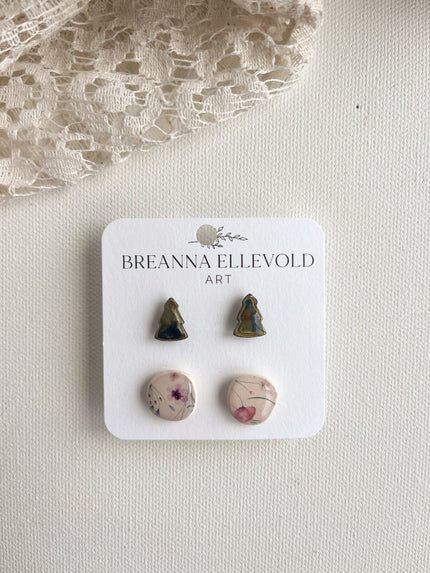 Floral Christmas Stud Pack